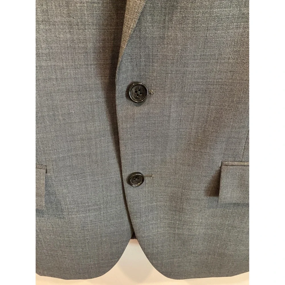 J Crew‎ Mens Grey Wool Blend Suit Jacket Blazer 38R